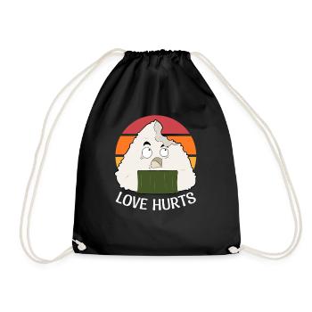 Onigiri Love Hurts Nihon Foodie Japan Fan Anime - Turnbeutel - Schwarz - Vorne