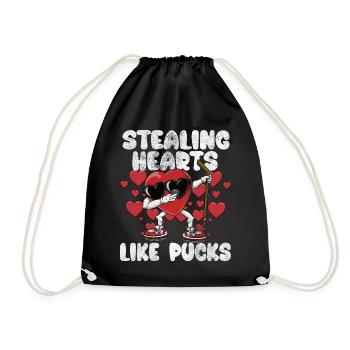 Dabbing Heart Crusher Funny Gentlemen Children Boys - Drawstring Bag - black - Front