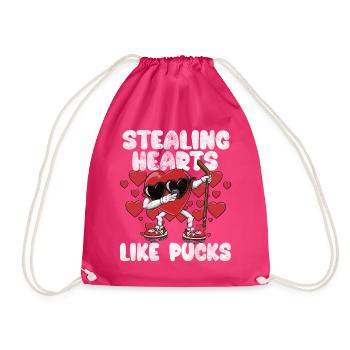 Dabbing Heart Crusher Funny Gentlemen Children Boys - Drawstring Bag - fuchsia - Front