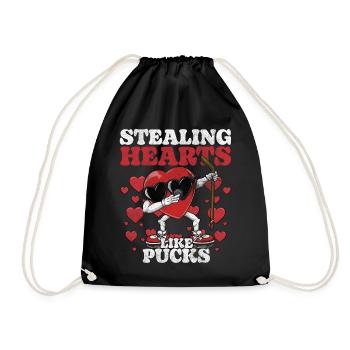 Dabbing Heart Crusher Funny Gentlemen Children Boys - Drawstring Bag - black - Front
