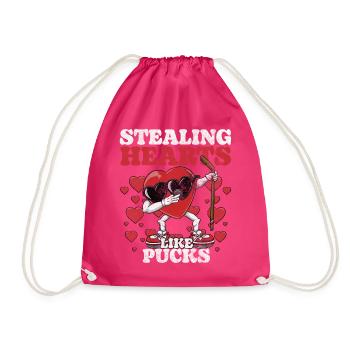 Dabbing Heart Crusher Funny Gentlemen Children Boys - Drawstring Bag - fuchsia - Front