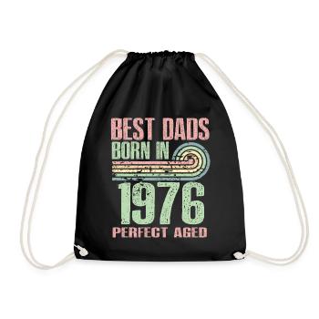 The best fathers were born in 1976, 47 years old, - Drawstring Bag - black - Front