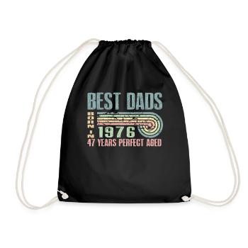 The best fathers were born in 1976, 47 years old, - Drawstring Bag - black - Front