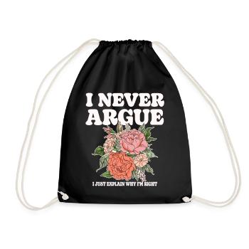 I'm not arguing, I'm just explaining why - Drawstring Bag - black - Front