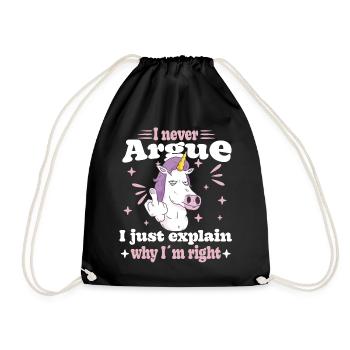 I'm not arguing, I'm just explaining why - Drawstring Bag - black - Front