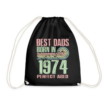 The best fathers were born in 1974, 49 years old, - Drawstring Bag - black - Front