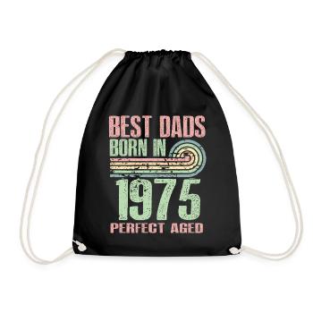 The best fathers were born in 1975, 48 years old, - Drawstring Bag - black - Front