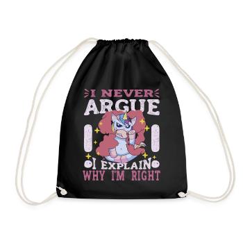 Je ne discute pas, j’explique simplement pourquoi - Sac de sport léger - noir - Devant