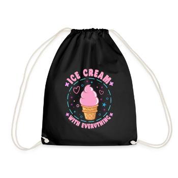Ice Cream With Everything Dessert Popsicle Gifts - Drawstring Bag - black - Front