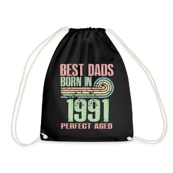 The best fathers were born in 1991, 32 years old, - Drawstring Bag - black - Front