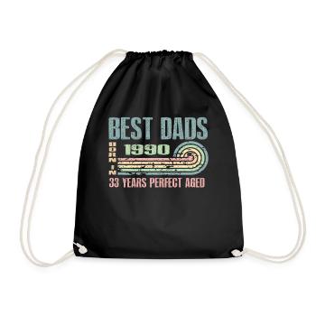 The best fathers were born in 1990, 33 years old, - Drawstring Bag - black - Front