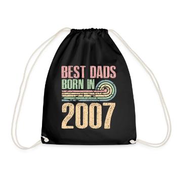 The best fathers were born in 2007, 16 years old, - Drawstring Bag - black - Front