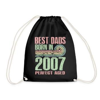 The best fathers were born in 2007, 16 years old, - Drawstring Bag - black - Front