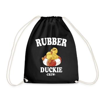 Rubber Duck Yellow Duck Crew Bathing Ducks Ducks - Drawstring Bag - black - Front