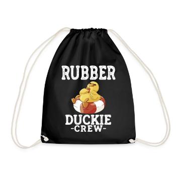 Rubber Duck Yellow Duck Crew Rubber Ducks Ducks Ducks - Drawstring Bag - black - Front