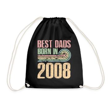 The best fathers were born in 2008, 15 years old, - Drawstring Bag - black - Front