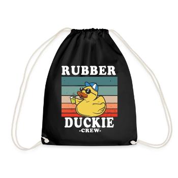 Rubber Duck Yellow Duck Crew Bathing Ducks Ducks - Drawstring Bag - black - Front