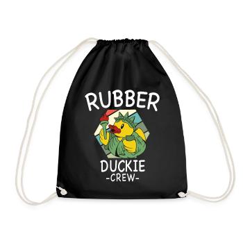 Rubber Duck Yellow Duck Crew Bathing Ducks Ducks - Drawstring Bag - black - Front