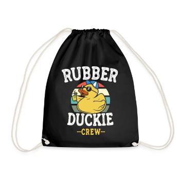 Rubber Duck Yellow Duck Crew Bathing Ducks Ducks - Drawstring Bag - black - Front