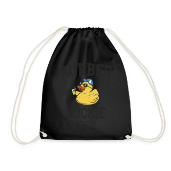 Rubber Duck Yellow Duckie Crew Bath Ducks Duckling - Drawstring Bag - black - Front