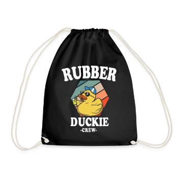 Rubber Duck Yellow Duck Crew Bathing Ducks Ducks - Drawstring Bag - black - Front