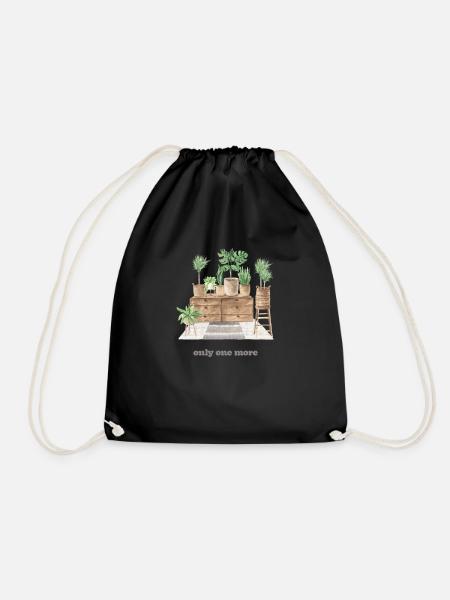 Only one plant left, horticulture flower garden - Drawstring Bag - black
