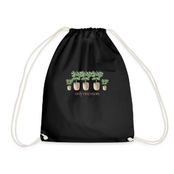 Only one plant left, horticulture flower garden - Drawstring Bag - black - Front