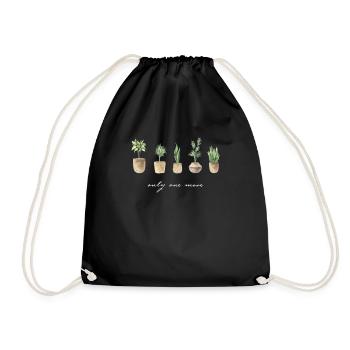 Only one plant left, horticulture flower garden - Drawstring Bag - black - Front