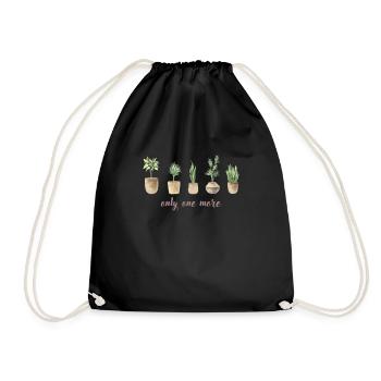 Just one more plant, horticulture flower garden - Drawstring Bag - black - Front
