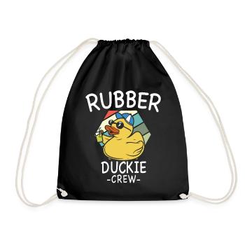 Rubber Duck Yellow Duck Crew Bathing Ducks Ducks - Drawstring Bag - black - Front