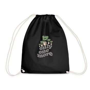 Only one plant left, horticulture flower garden - Drawstring Bag - black - Front
