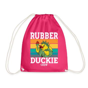 Rubber Duck Yellow Duck Crew Bathing Ducks Ducks - Drawstring Bag - fuchsia - Front