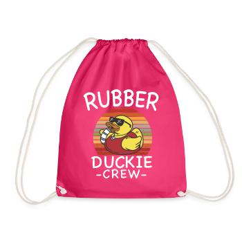 Rubber Duck Yellow Duck Crew Bathing Ducks Ducks - Drawstring Bag - fuchsia - Front