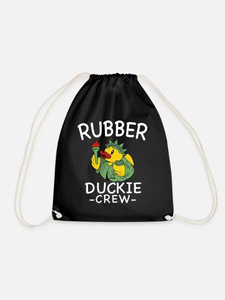Rubber Duck Yellow Duck Crew Bathing Ducks Ducks - Drawstring Bag - black