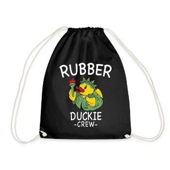 Rubber Duck Yellow Duck Crew Bathing Ducks Ducks - Drawstring Bag - black - Front