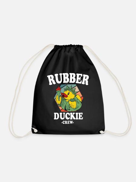 Rubber Duck Yellow Duck Crew Bathing Ducks Ducks - Drawstring Bag - black
