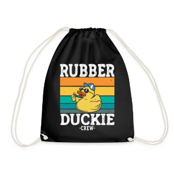 Rubber Duck Yellow Duck Crew Bathing Ducks Ducks - Drawstring Bag - black - Front
