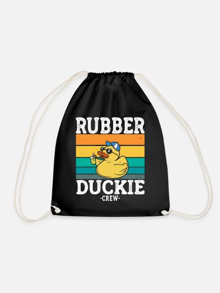 Rubber Duck Yellow Duck Crew Bathing Ducks Ducks - Drawstring Bag - black