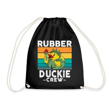 Rubber Duck Yellow Duck Crew Bathing Ducks Ducks - Drawstring Bag - black - Front