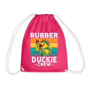 Rubber Duck Yellow Duck Crew Bathing Ducks Ducks - Drawstring Bag - fuchsia - Front