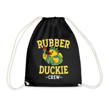 Rubber Duck Yellow Duck Crew Bathing Ducks Ducks - Drawstring Bag - black - Front