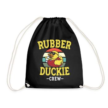 Rubber Duck Yellow Duck Crew Bathing Ducks Ducks - Drawstring Bag - black - Front