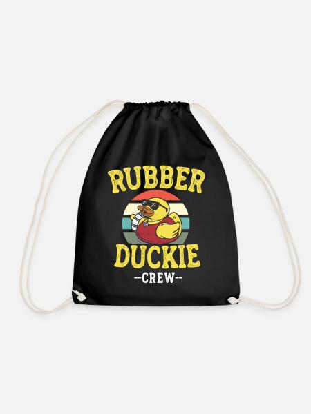 Rubber Duck Yellow Duck Crew Bathing Ducks Ducks - Drawstring Bag - black