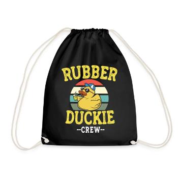 Rubber Duck Yellow Duck Crew Rubber Ducks Ducks Ducks - Drawstring Bag - black - Front