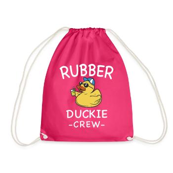 Rubber Duck Yellow Duck Crew Bathing Ducks Ducks - Drawstring Bag - fuchsia - Front