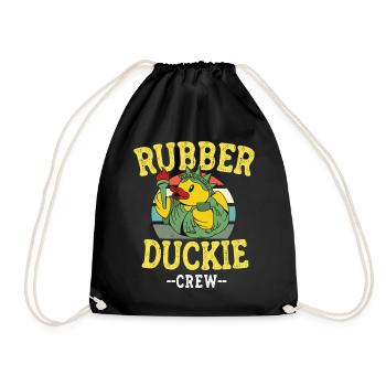 Rubber Duck Yellow Duck Crew Bathing Ducks Ducks - Drawstring Bag - black - Front