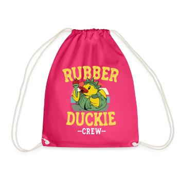 Rubber Duck Yellow Duck Crew Bathing Ducks Ducks - Drawstring Bag - fuchsia - Front