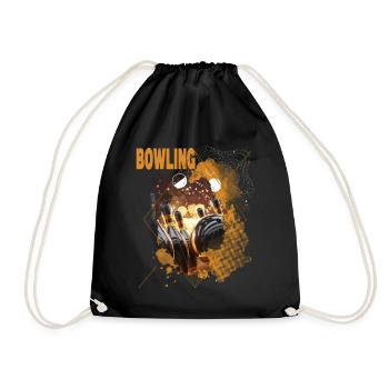 Bowling Bowling Bowling Ball Pins Bowling Players - Drawstring Bag - black - Front