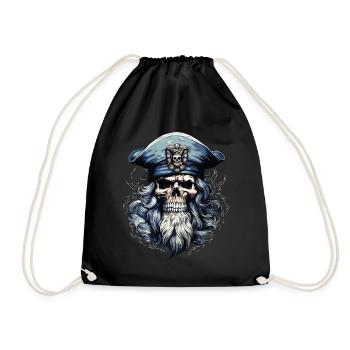 Sailor Skull Skull Captain Ahoy Ship - Drawstring Bag - black - Front