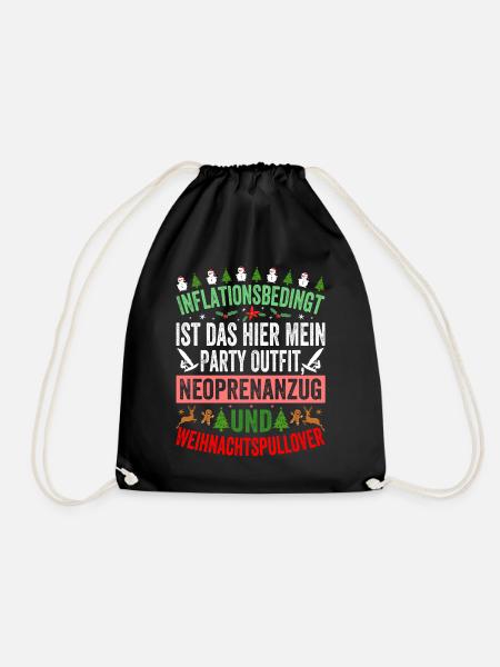 Aufgrund der Preiserhöhung - Weihnachtsspruch - Turnbeutel - Schwarz